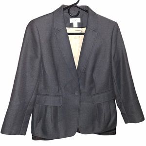 LOFT Gray Blazer with Sheer Black Trim Size 4 Excellent Used Condition